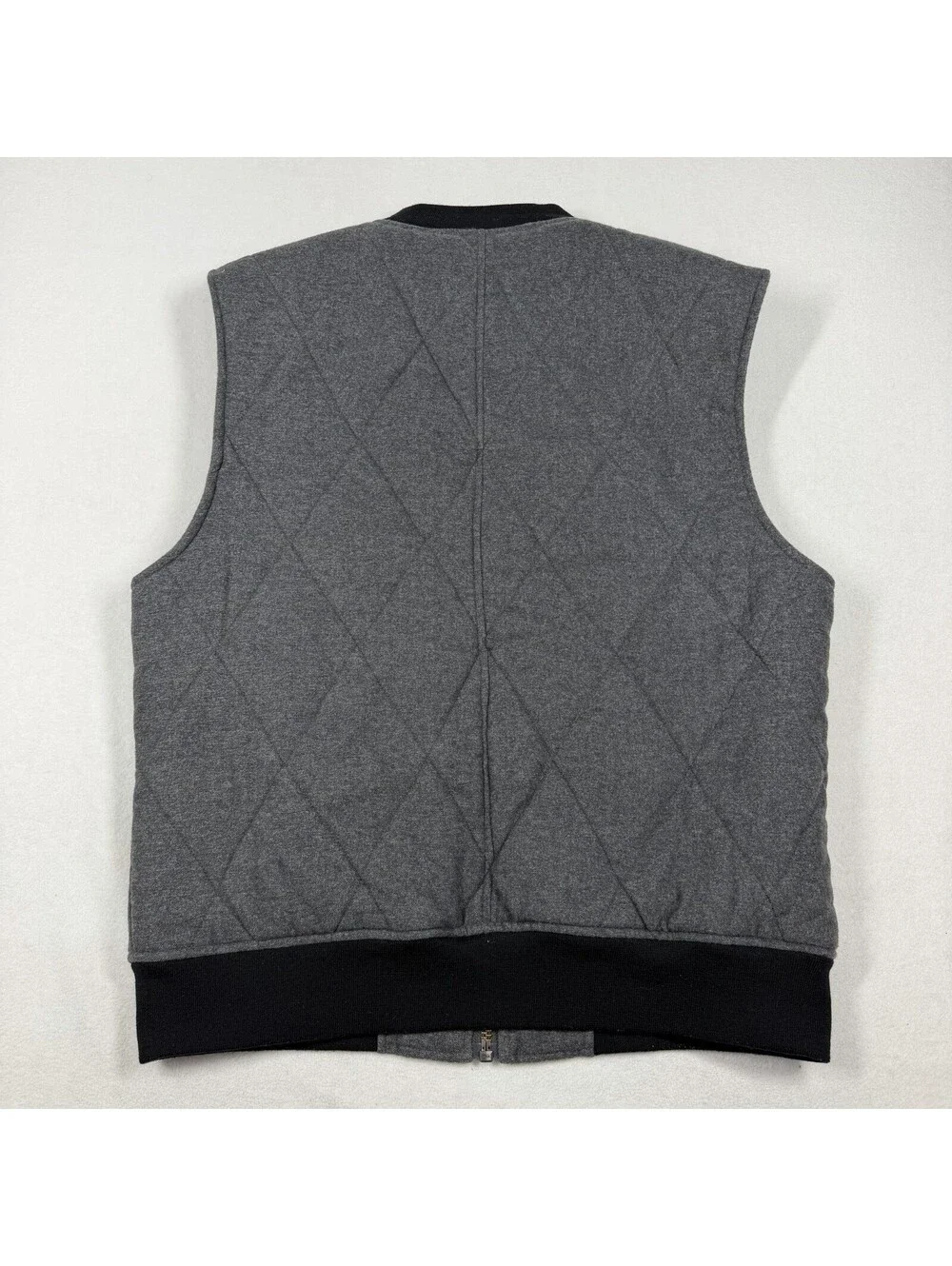 Harley Davidson Mens Sz L Gray Insulated Quilted Zip Vest Riding #1 Sleeveless